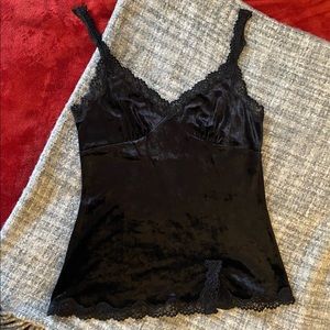Express Black Velvet Tank Top SZ S